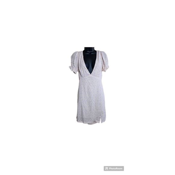 Sophie Rue deep V neck short sleeve Floral Open Back mini Sz Large Dress - Picture 6 of 9